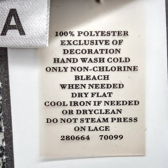 Ann Taylor B&W Print Lace Mesh Trim SS Top - XLP - Picture 4 of 4